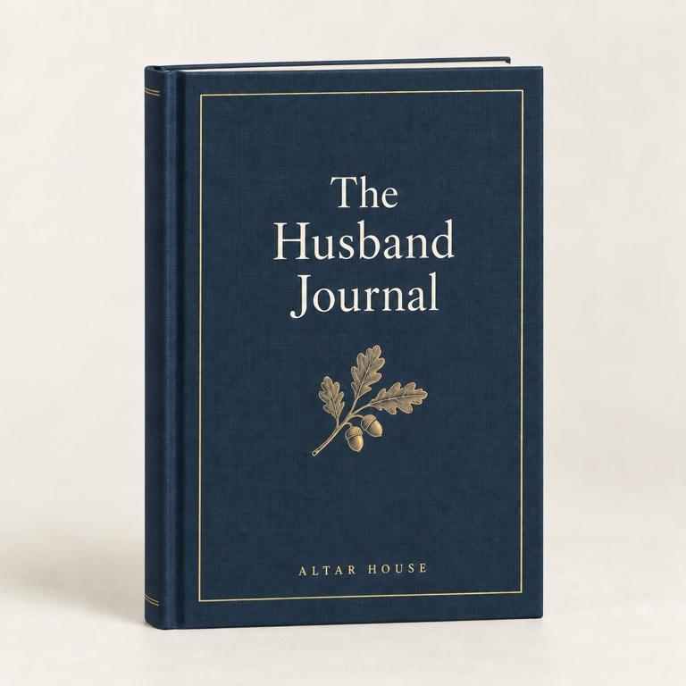 The Husband Journal, an Altar House clothbound journal mockup.